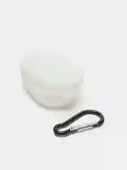 Белый чехол для наушников AirDots, однотонный, с карабином