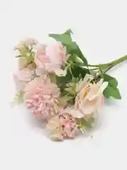 Розовый искусственные цветы, цветочная композиция, растения, пион, роза, гортензия, букет, зелень