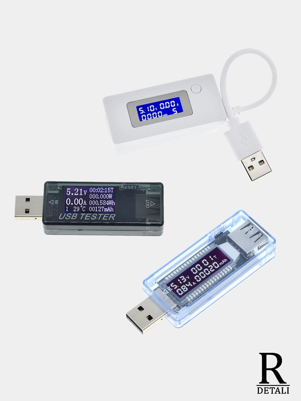USB-тестеры напряжения и силы тока, ёмкости аккумуляторов при зарядке ...