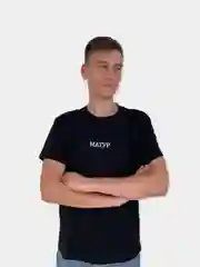 Черный футболка "Матур" унисекс, хлопок, свободный крой