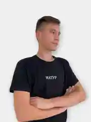 Черный футболка "Матур" унисекс, хлопок, свободный крой