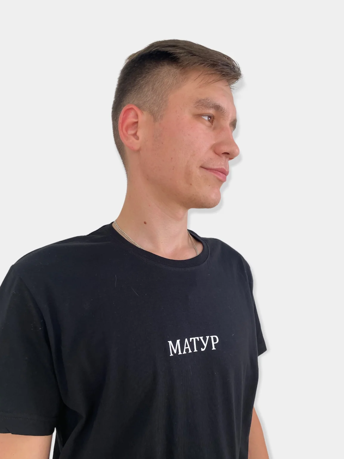 Черный футболка "Матур" унисекс, хлопок, свободный крой
