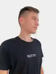 Черный футболка "Матур" унисекс, хлопок, свободный крой