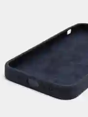 Темно-синий чехол на iPhone X, XS, XR, 7, 8, se, 12, 12 Pro, Mini, Max silicone case, закрытый низ, бархат внутри