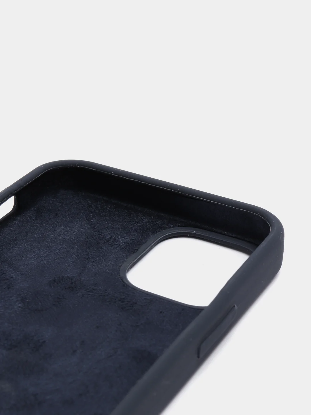 Темно-синий чехол на iPhone X, XS, XR, 7, 8, se, 12, 12 Pro, Mini, Max silicone case, закрытый низ, бархат внутри