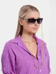 Желтый цепочка для очков из бисера