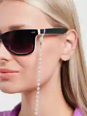Серебряный цепочка для очков, ожерелье из искусственного жемчуга