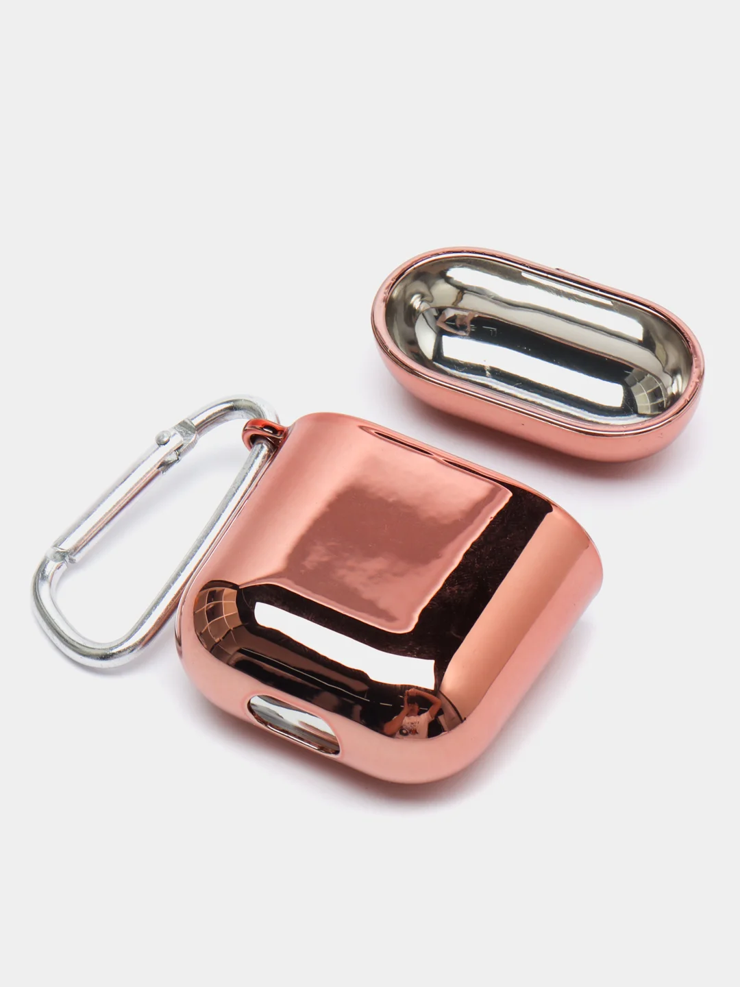 Коралловый чехол для беспроводных наушников AirPods 1, 2, 3 Pro, с карабином, глянцевый Аирподс