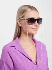 Белый цепочка для очков из цветного бисера