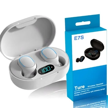 Белый беспроводные Bluetooth-наушники E7S с шумоподавлением, зарядный футляр,Беспроводные