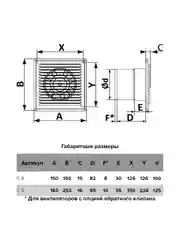Вентилятор вытяжной 125 AURAMAX C 5S с сеткой разъемный в кухню ванную туалет