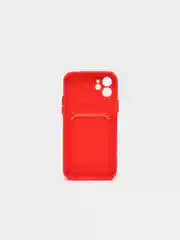 Красный чехол для iPhone 11, 12, 13, Pro, Max, 7, 8, Plus, с карманом для карт, защита камеры