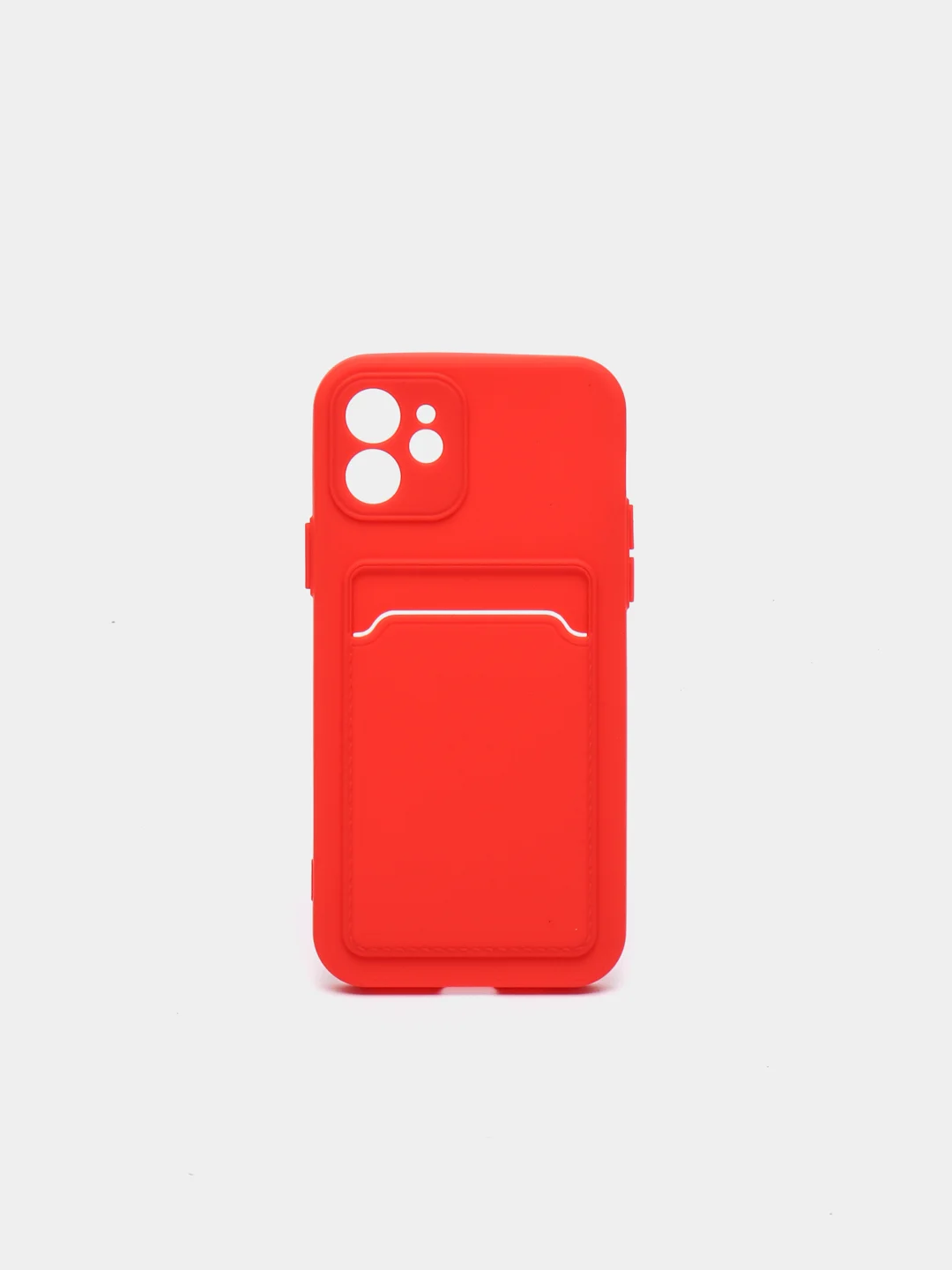 Красный чехол для iPhone 11, 12, 13, Pro, Max, 7, 8, Plus, с карманом для карт, защита камеры