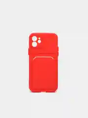 Красный чехол для iPhone 11, 12, 13, Pro, Max, 7, 8, Plus, с карманом для карт, защита камеры