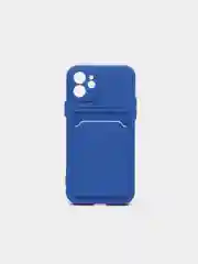 Индиго чехол для iPhone 11, 12, 13, Pro, Max, 7, 8, Plus, с карманом для карт, защита камеры