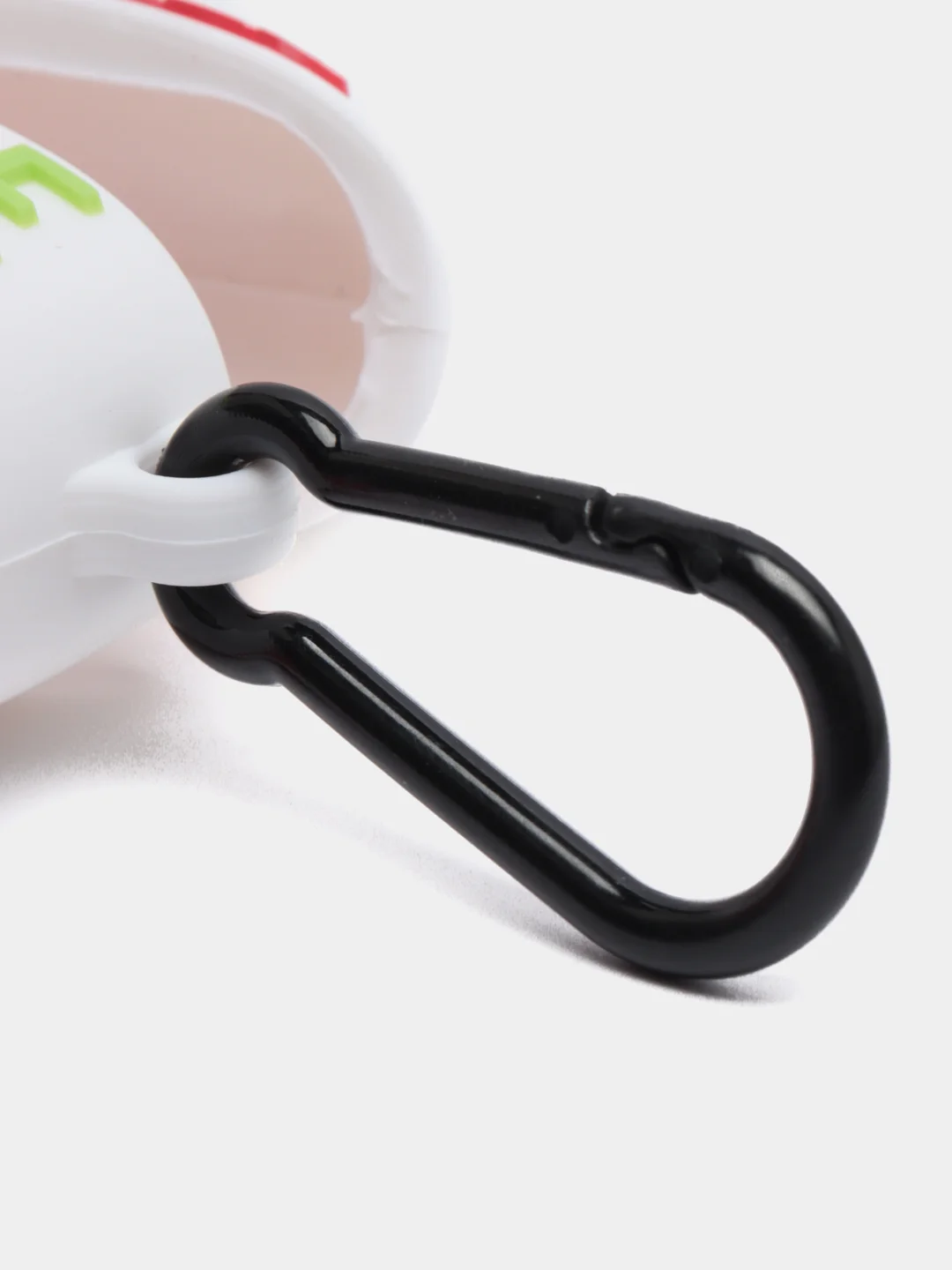 Бежевый чехол для беспроводных наушников Apple AirPods 1/2, с карабином, силиконовый
