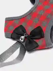 Красный стильная шлейка для собак и кошек с поводком  "Клетка"
