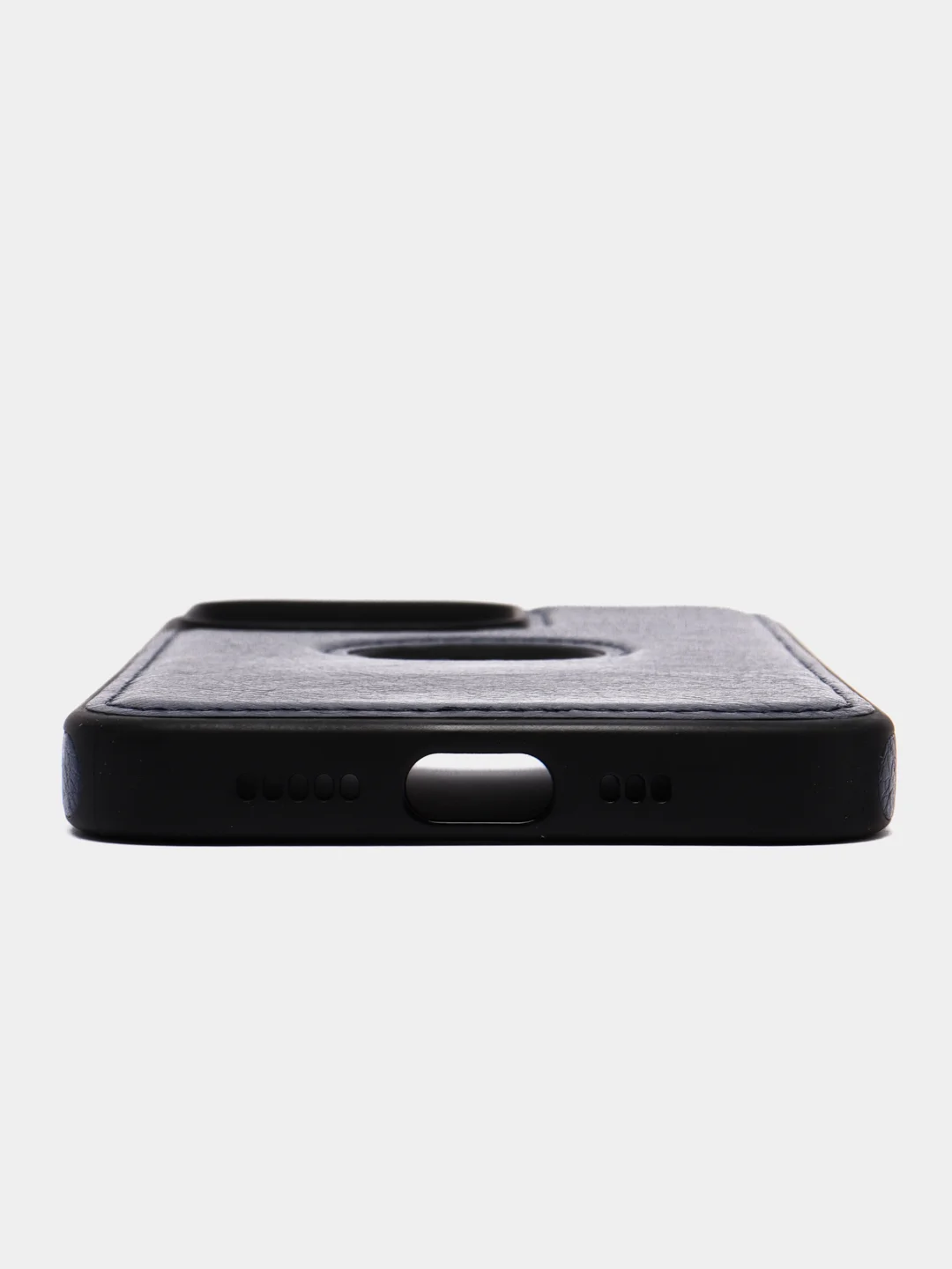 Темно-синий чехол для iPhone 14 / 11 / 12 / 13 Pro Max Plus кожаный на айфон про макс