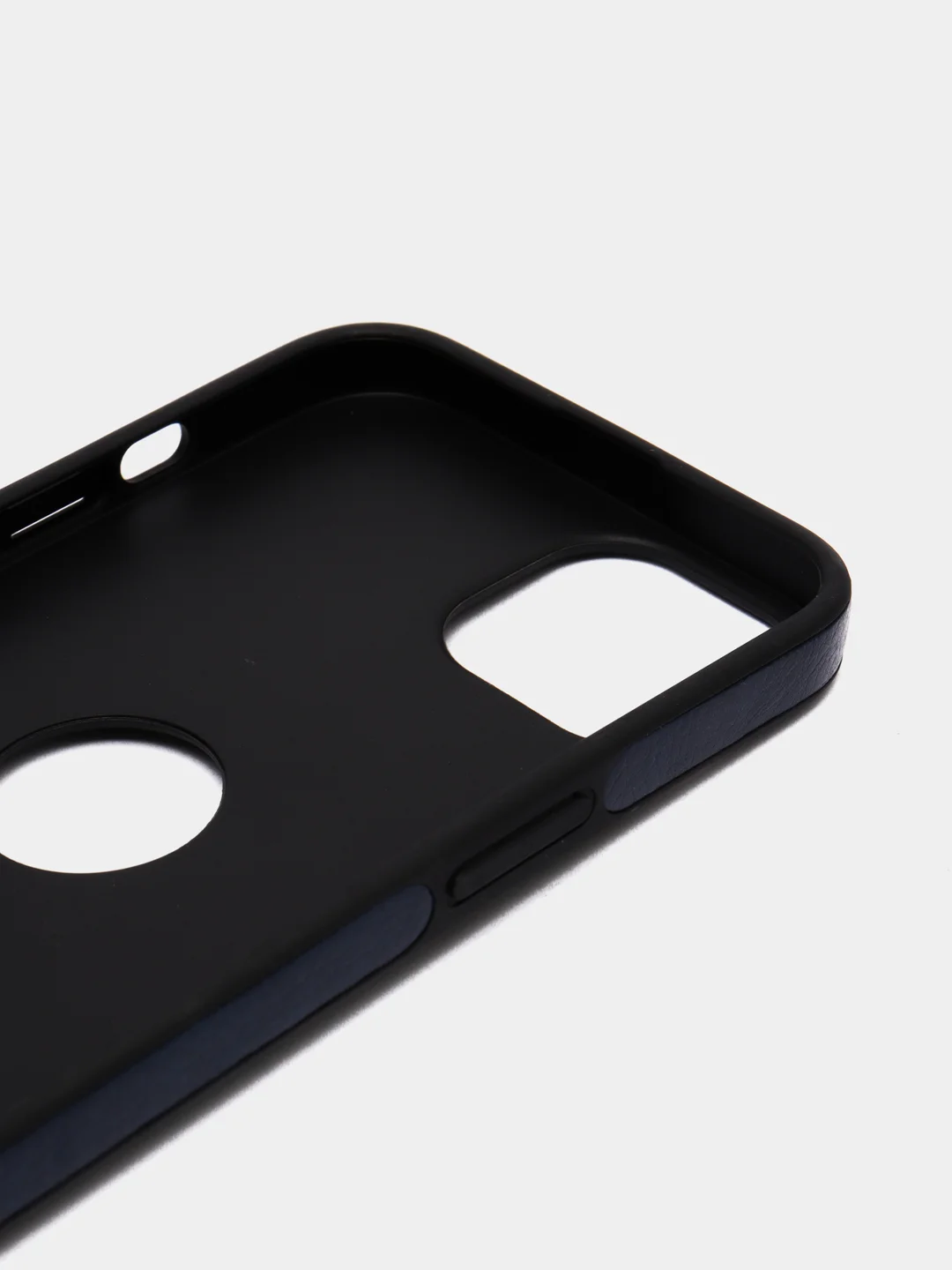 Темно-синий чехол для iPhone 14 / 11 / 12 / 13 Pro Max Plus кожаный на айфон про макс