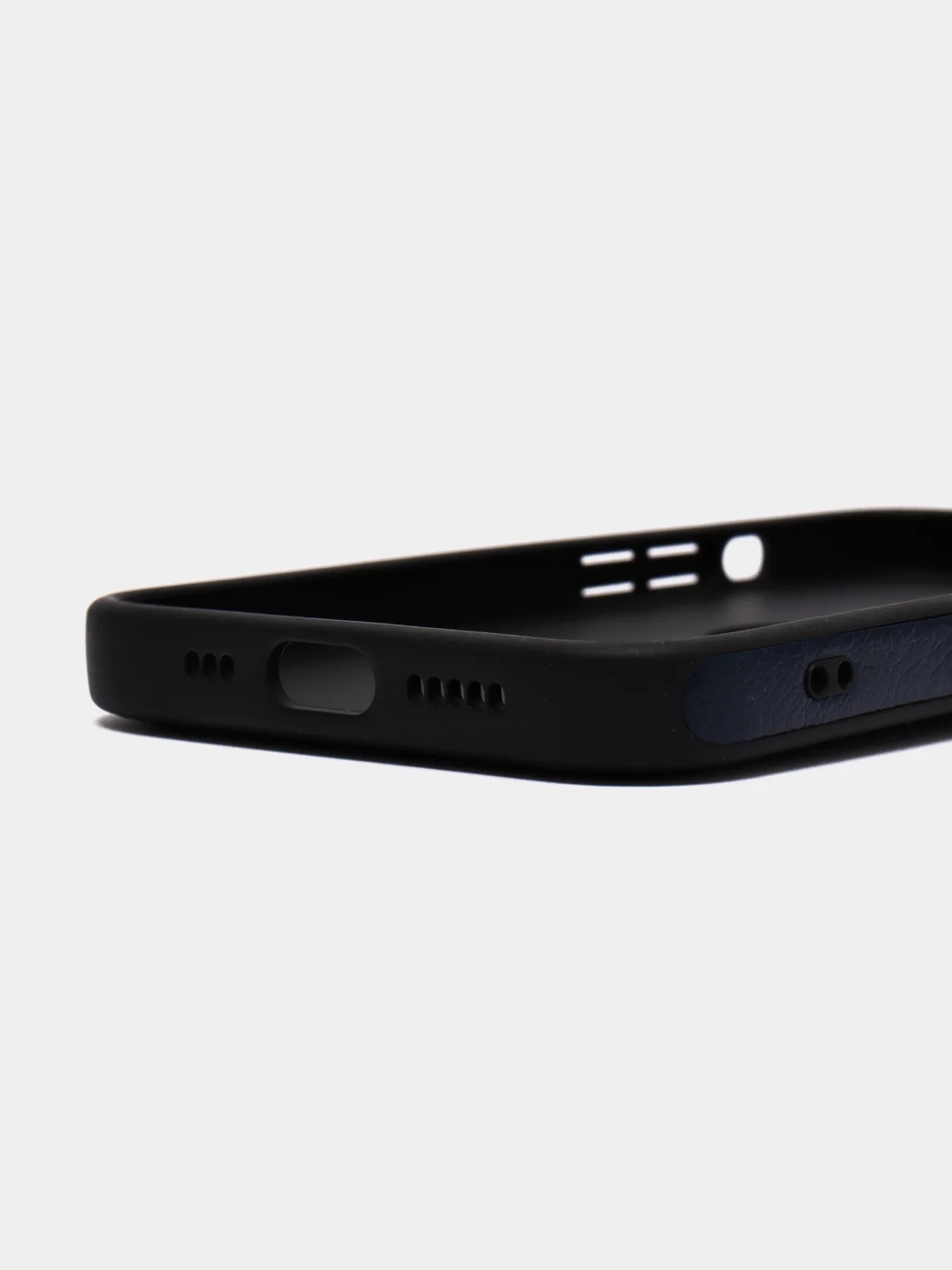 Темно-синий чехол для iPhone 14 / 11 / 12 / 13 Pro Max Plus кожаный на айфон про макс