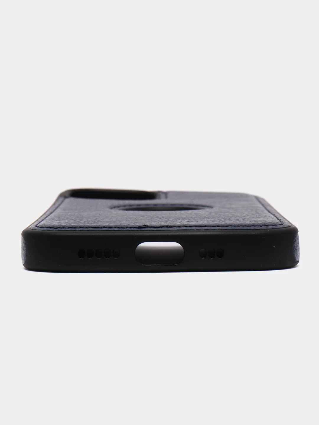 Темно-синий чехол для iPhone 14 / 11 / 12 / 13 Pro Max Plus кожаный на айфон про макс