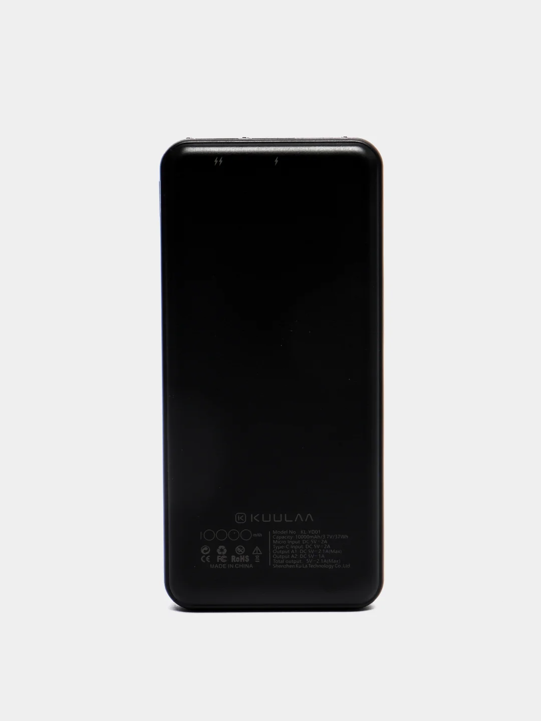 Черный внешний аккумулятор PowerBank KUULAA, 10000 mAh