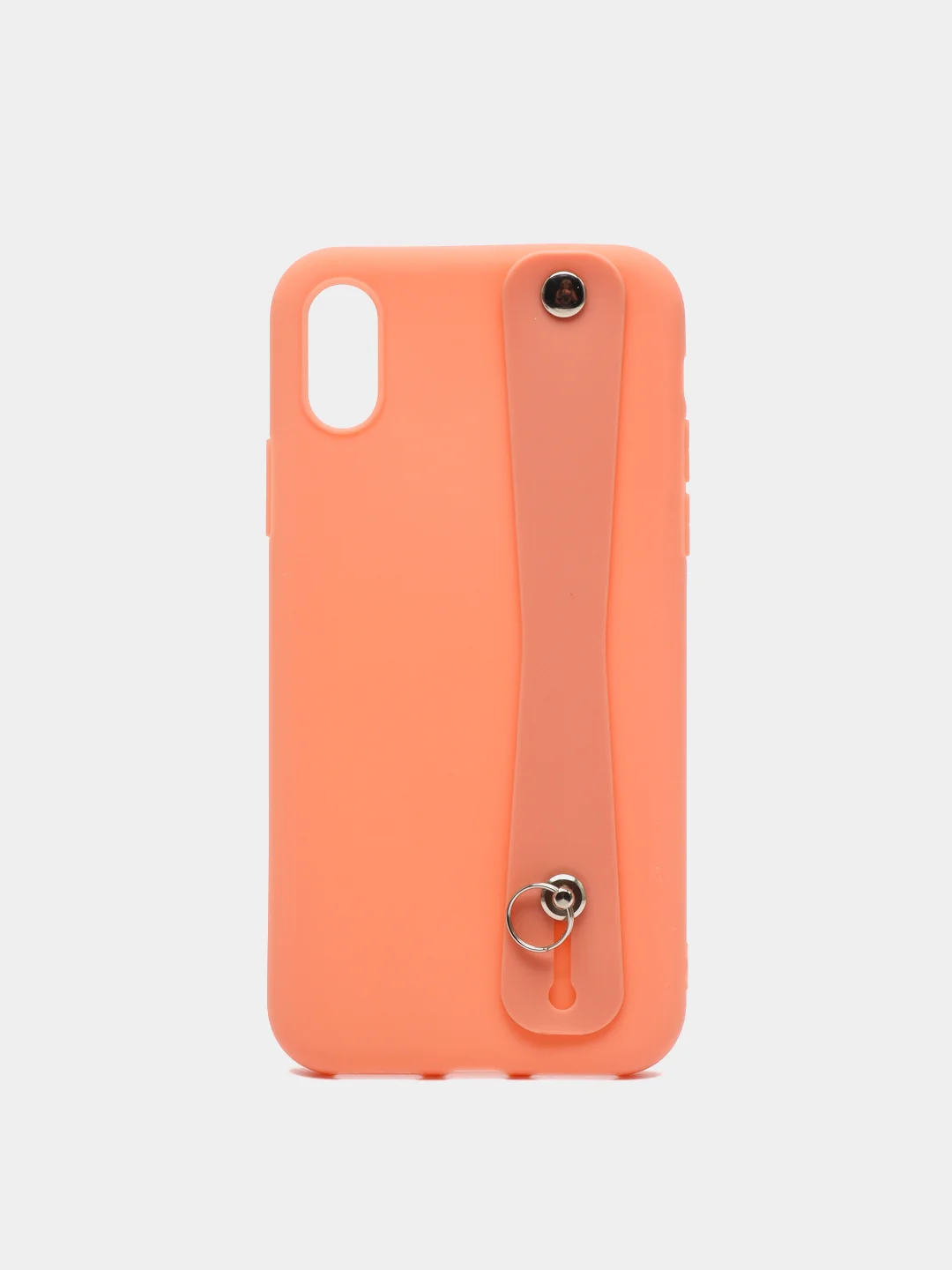 Коралловый чехол для Apple iPhone X / XS, силиконовый, с ручкой