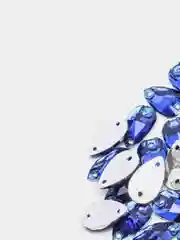Синий стразы пришивные капля Capri blue, синий