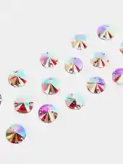 Красный пришивные стразы Риволи SiamAB