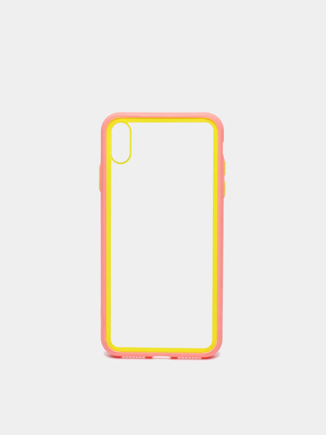 Розовый чехол силиконовый на iPhone XS Max с прозрачной задней панелью, mobios