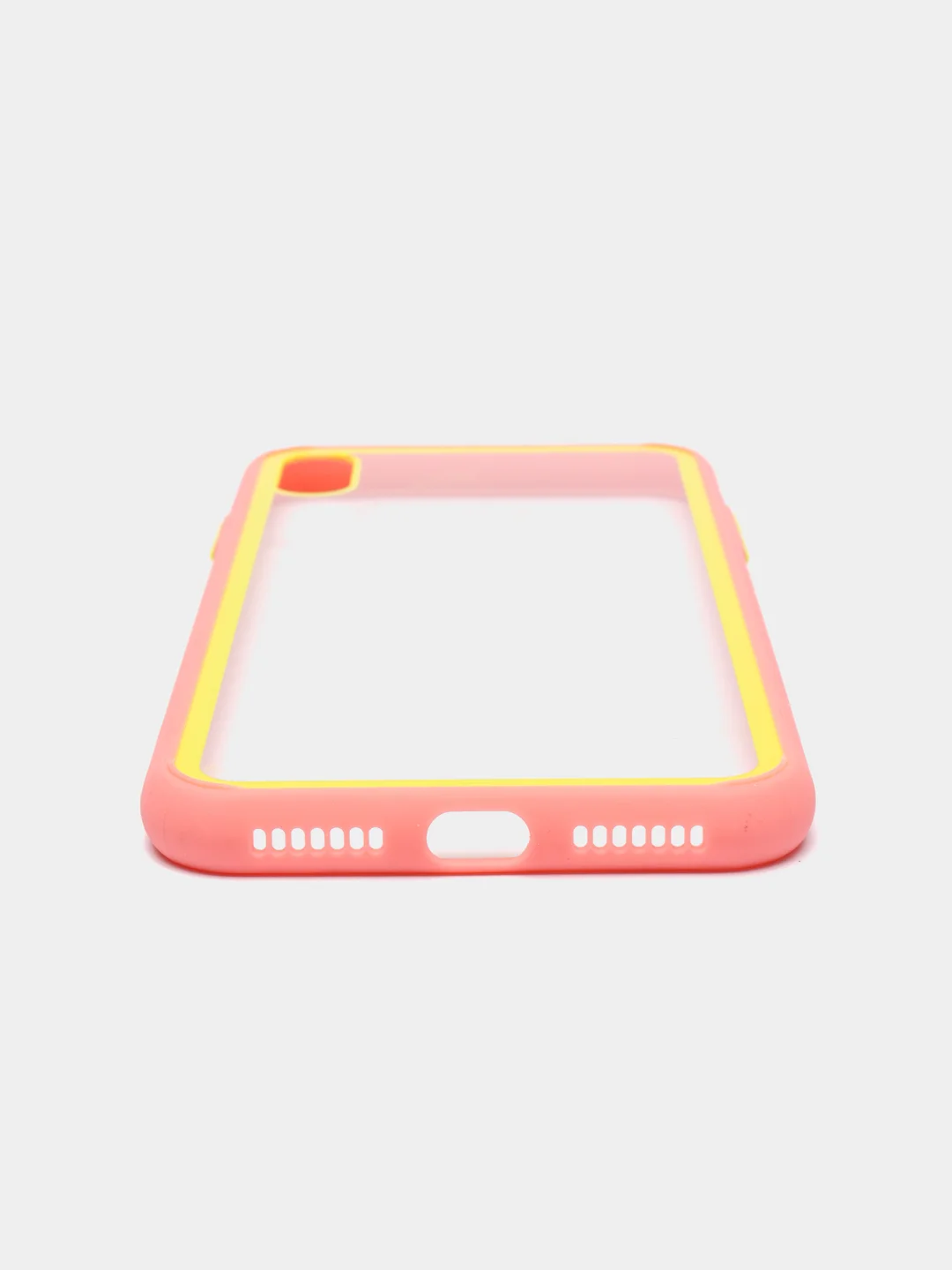 Розовый чехол силиконовый на iPhone XS Max с прозрачной задней панелью, mobios