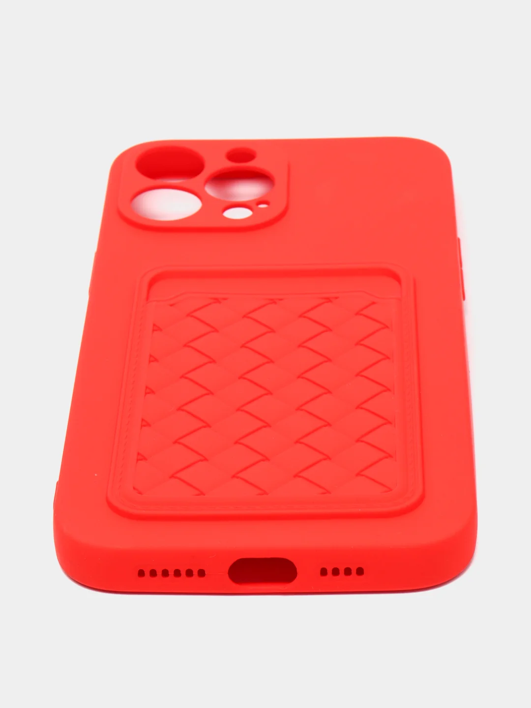 Красный чехол с карманом для карты и мягкой вставкой для iPhone 13, 13 Pro, 13 Pro Max