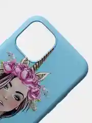 Голубой чехол для iPhone 11 Pro, бархатный