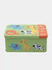 Оранжевый пазлы для малышей, в металлической коробке