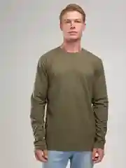 Зелёный хаки лонгслив мужской, базовый BEJAMPER