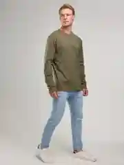 Зелёный хаки лонгслив мужской, базовый BEJAMPER