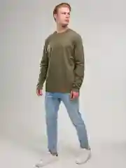 Зелёный хаки лонгслив мужской, базовый BEJAMPER
