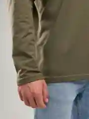 Зелёный хаки лонгслив мужской, базовый BEJAMPER