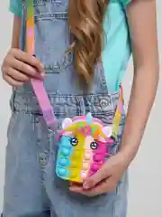 Голубой сумка детская 3 в 1, антистресс Pop It