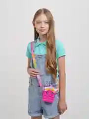 Фуксия сумка детская 3 в 1, антистресс Pop It