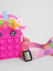 Фуксия сумка детская 3 в 1, антистресс Pop It