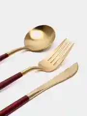 Красный набор столовых приборов, нержавеющая сталь, 4 предмета