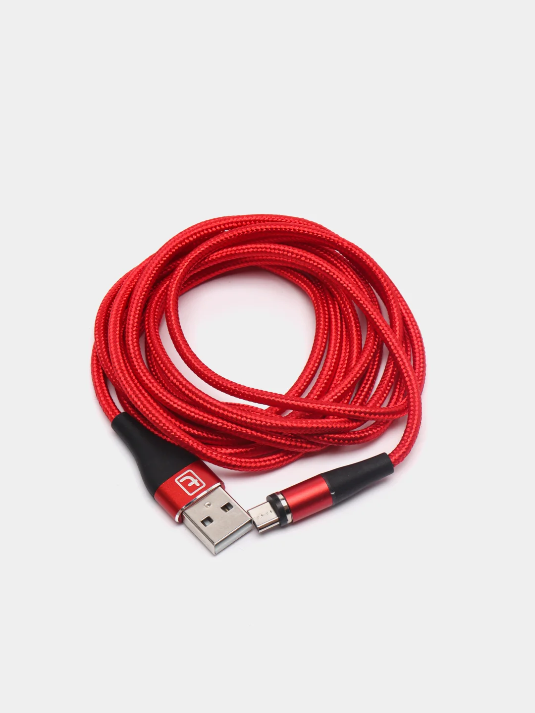 Красный кабель магнитный Twitch 2,4 А+, Micro, Type-C, Lightning, 2 м