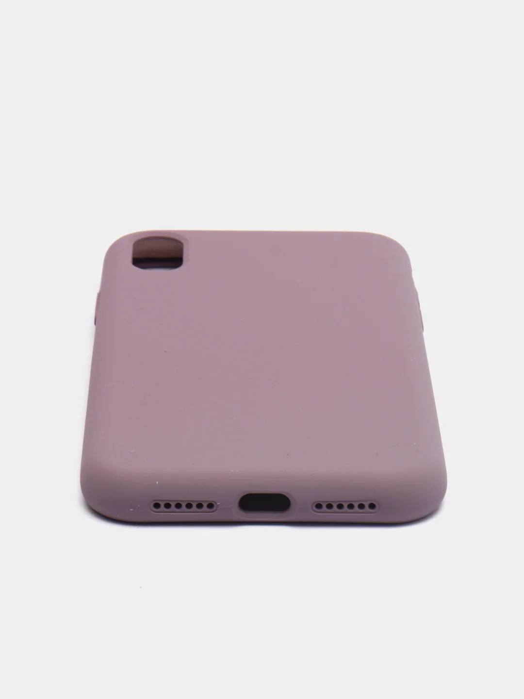 Пурпурный чехол на iPhone X, XS, XR, 7, 8, se, 12, 12 Pro, Mini, Max silicone case, закрытый низ, бархат внутри