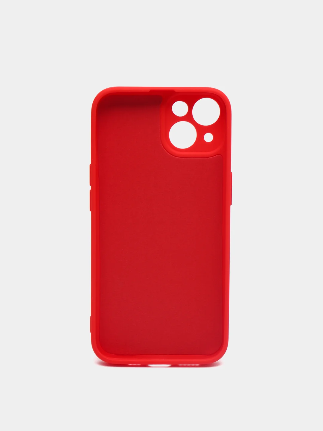 Красный чехол для iPhone 13, 13 Pro, 13 Pro Max силиконовый с закрытым низом и бархатом внутри