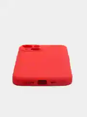 Красный чехол для iPhone 13, 13 Pro, 13 Pro Max силиконовый с закрытым низом и бархатом внутри
