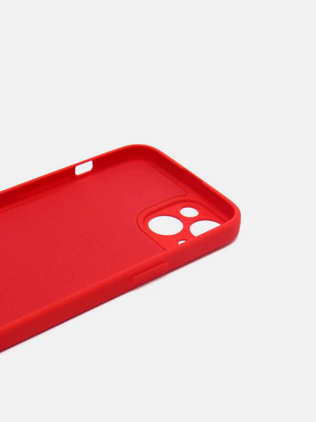 Красный чехол для iPhone 13, 13 Pro, 13 Pro Max силиконовый с закрытым низом и бархатом внутри