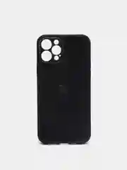 Черный чехол для iPhone Xr/ 11/ 12/ mini/ Pro/ ProMax, силиконовый со стеклянной панелью
