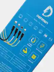 Белый кабель магнитный USB DENMEN D18L/D18T для зарядки Type-C / Lightning 2.4A
