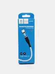 Белый кабель магнитный USB DENMEN D18L/D18T для зарядки Type-C / Lightning 2.4A